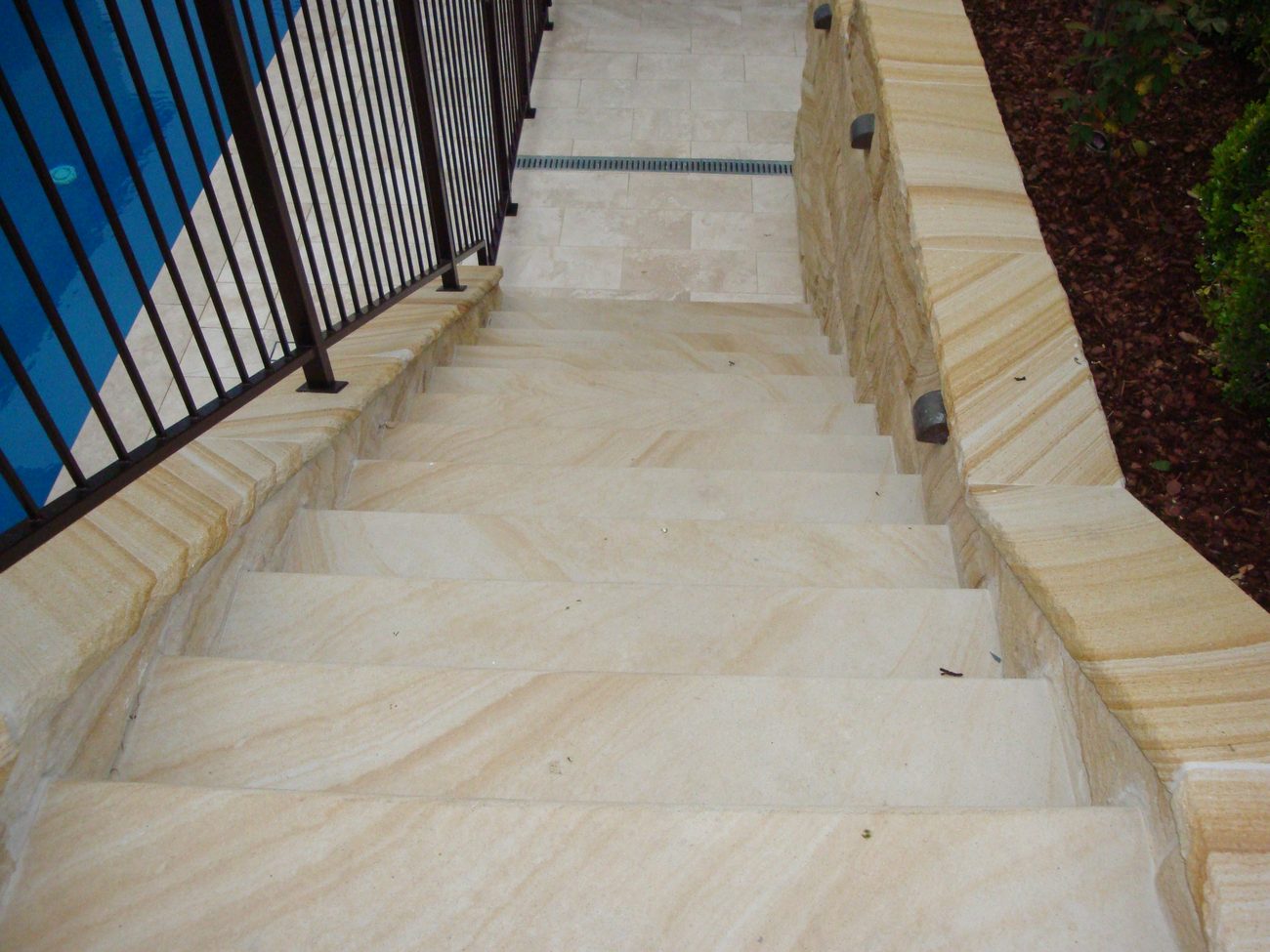 Striped stone steps